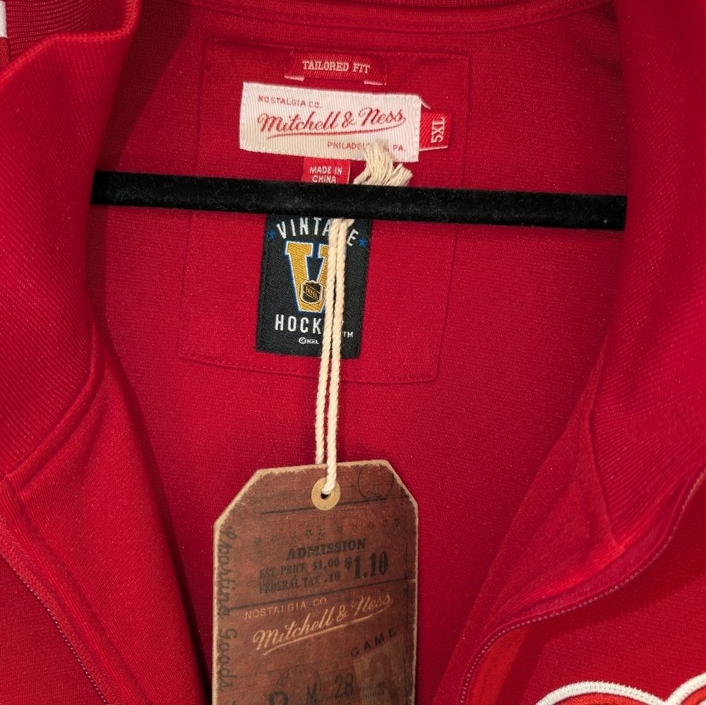 Mitchell & Ness Detroit Red Wings Full Zip Track Jacket - Size 5LX - Picture 3 of 6